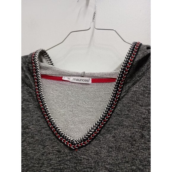 Maurices Hoodie Womens Size 1X Black Aztec Western BOHO Long Sleeve Pullover - Picture 2 of 12